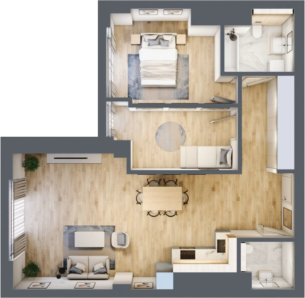 3 pokoje, mieszkanie 75,92 m², piętro 20, oferta nr W120, Olszynki Park, Rzeszów, Śródmieście, ul. Szopena