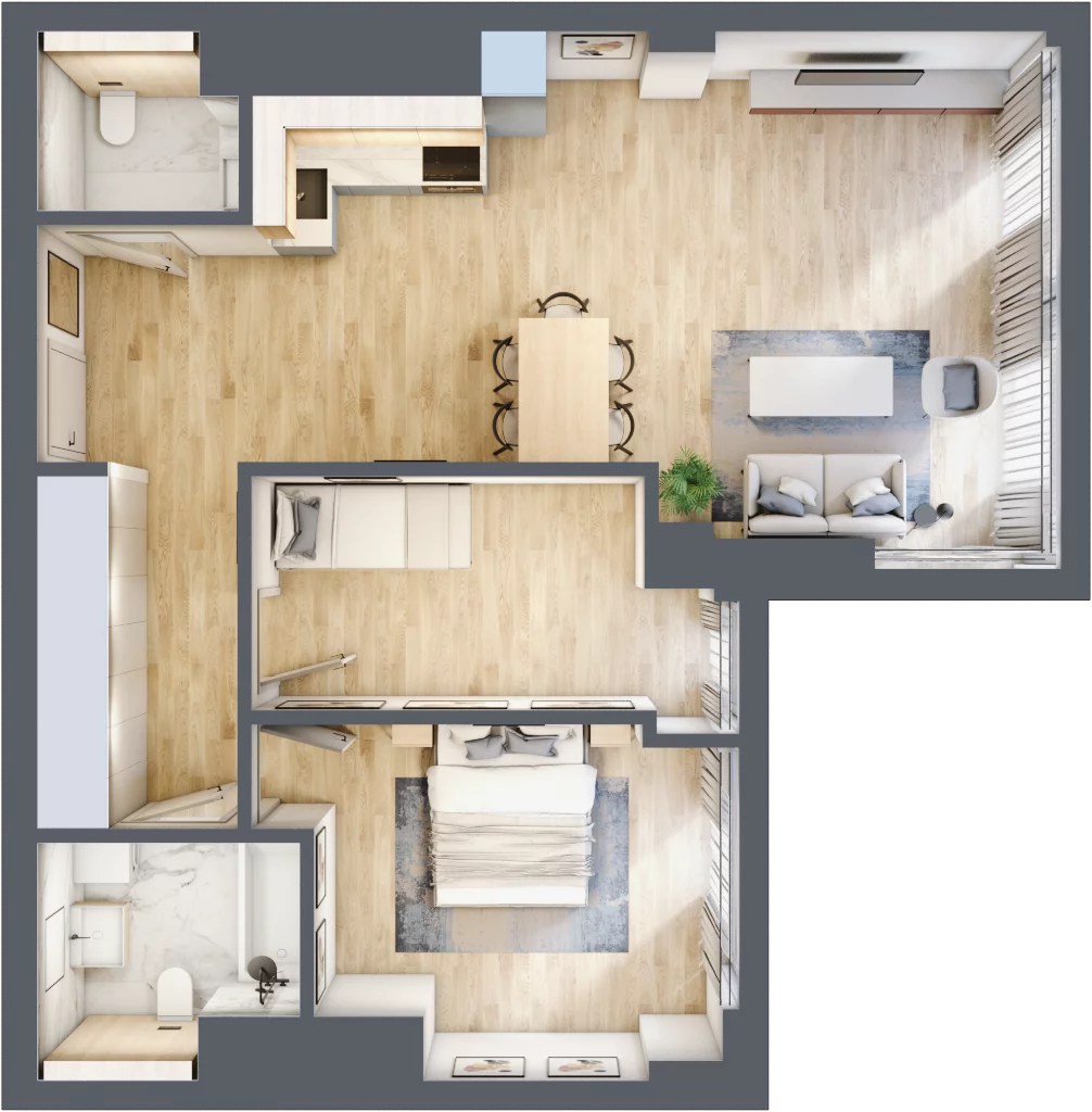 3 pokoje, mieszkanie 74,74 m², piętro 21, oferta nr W123, Olszynki Park, Rzeszów, Śródmieście, ul. Szopena