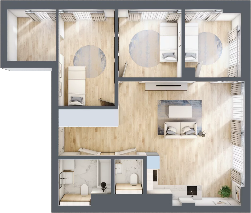 4 pokoje, apartament 78,67 m², piętro 23, oferta nr W135, Olszynki Park, Rzeszów, Śródmieście, ul. Szopena