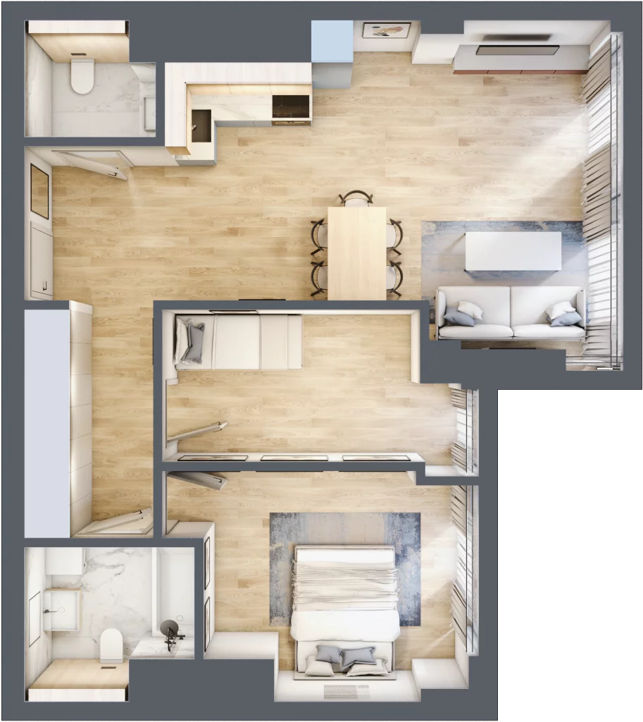 3 pokoje, mieszkanie 69,54 m², piętro 23, oferta nr W136, Olszynki Park, Rzeszów, Śródmieście, ul. Szopena