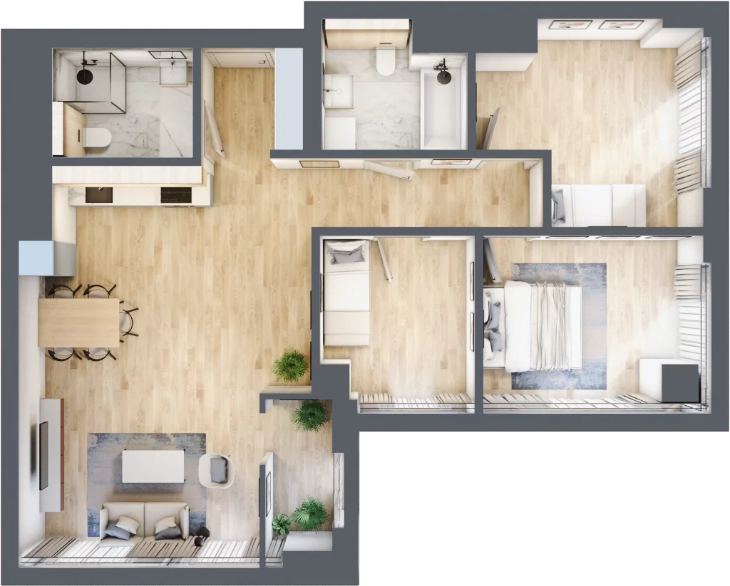 4 pokoje, apartament 86,82 m², piętro 23, oferta nr W137, Olszynki Park, Rzeszów, Śródmieście, ul. Szopena