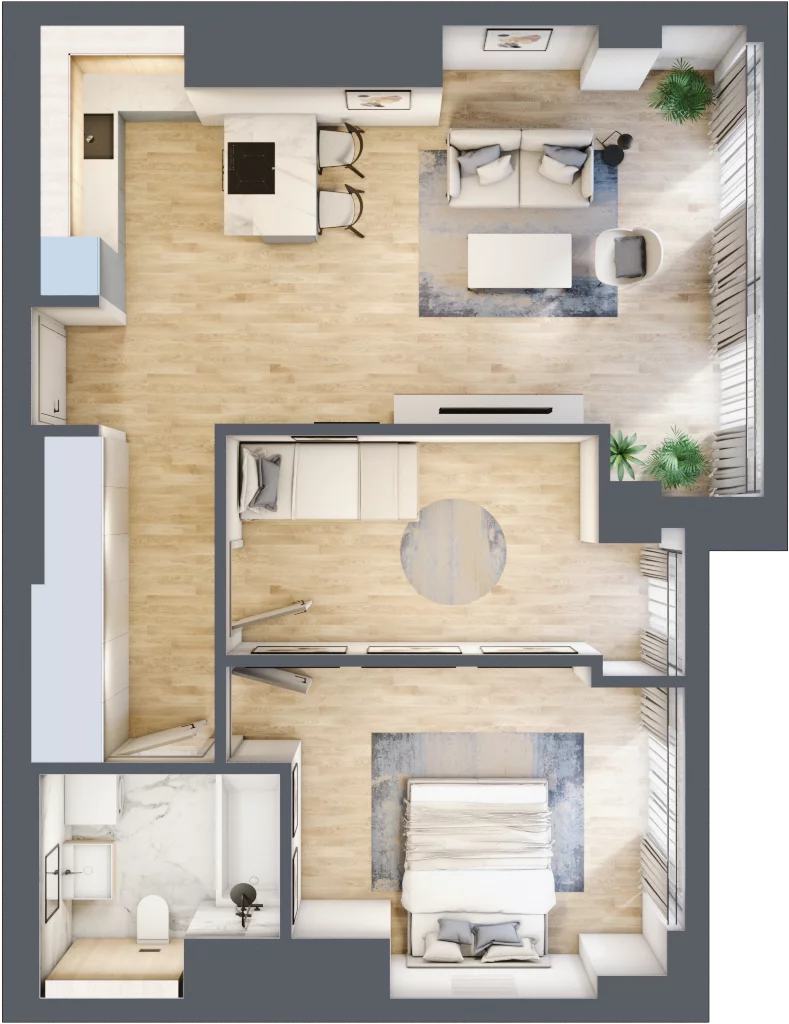 3 pokoje, mieszkanie 63,49 m², piętro 25, oferta nr W149, Olszynki Park, Rzeszów, Śródmieście, ul. Szopena