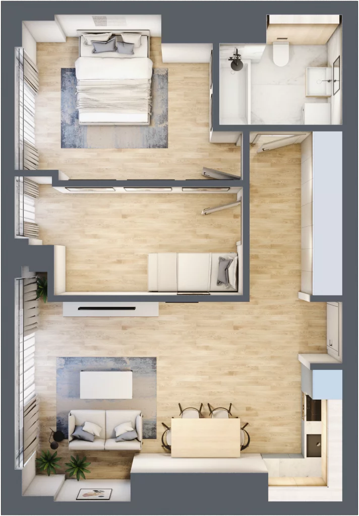 3 pokoje, mieszkanie 61,38 m², piętro 27, oferta nr W165, Olszynki Park, Rzeszów, Śródmieście, ul. Szopena