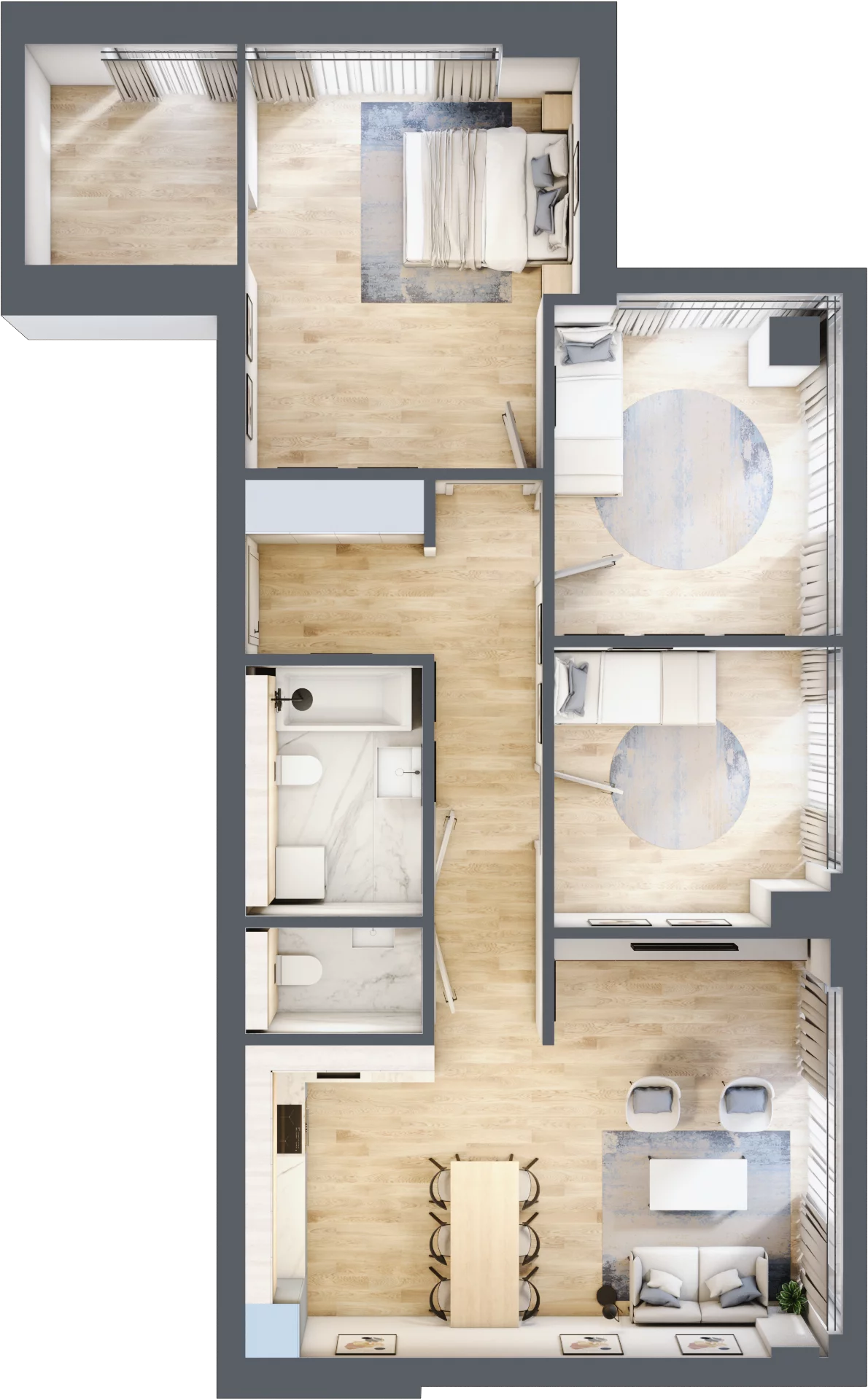 4 pokoje, apartament 91,85 m², piętro 29, oferta nr W166, Olszynki Park, Rzeszów, Śródmieście, ul. Szopena