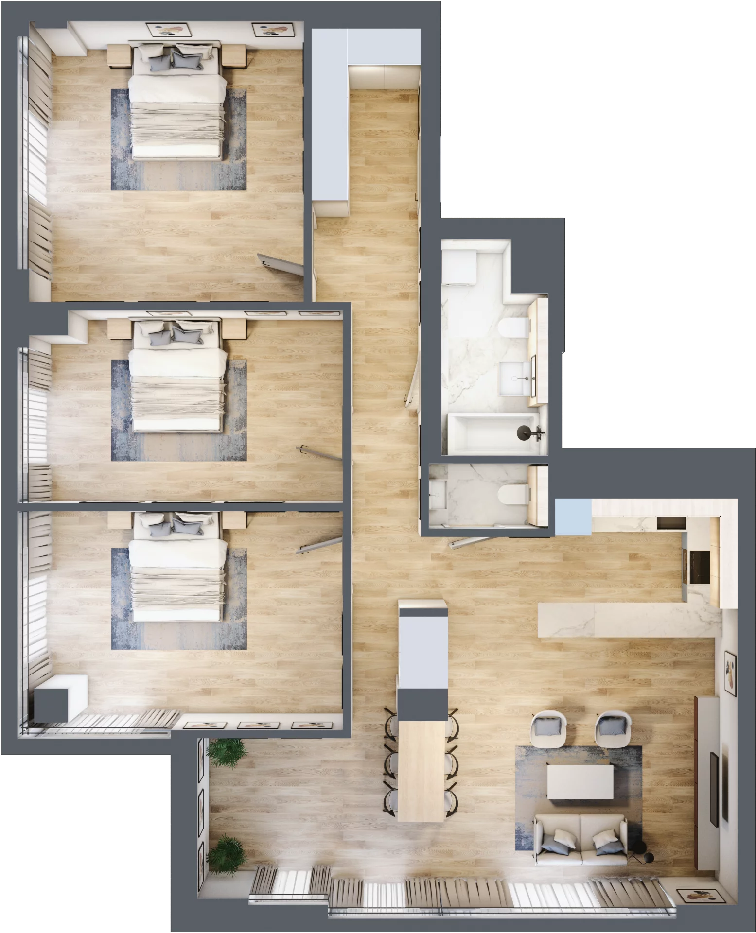 4 pokoje, apartament 130,22 m², piętro 29, oferta nr W168, Olszynki Park, Rzeszów, Śródmieście, ul. Szopena