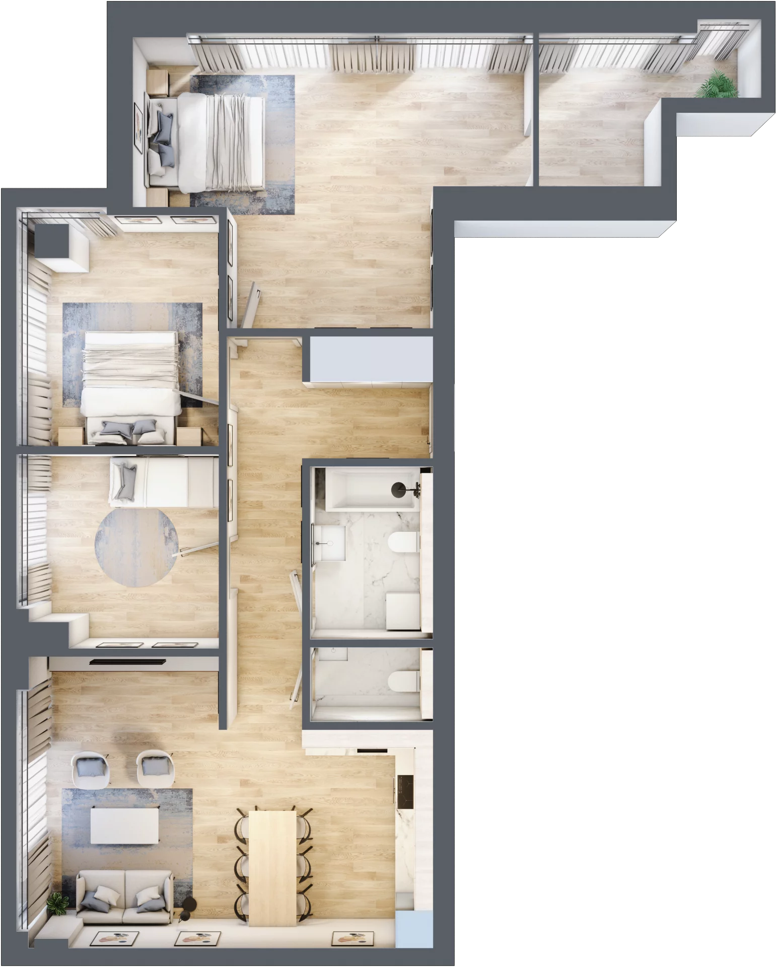 4 pokoje, apartament 100,63 m², piętro 30, oferta nr W173, Olszynki Park, Rzeszów, Śródmieście, ul. Szopena