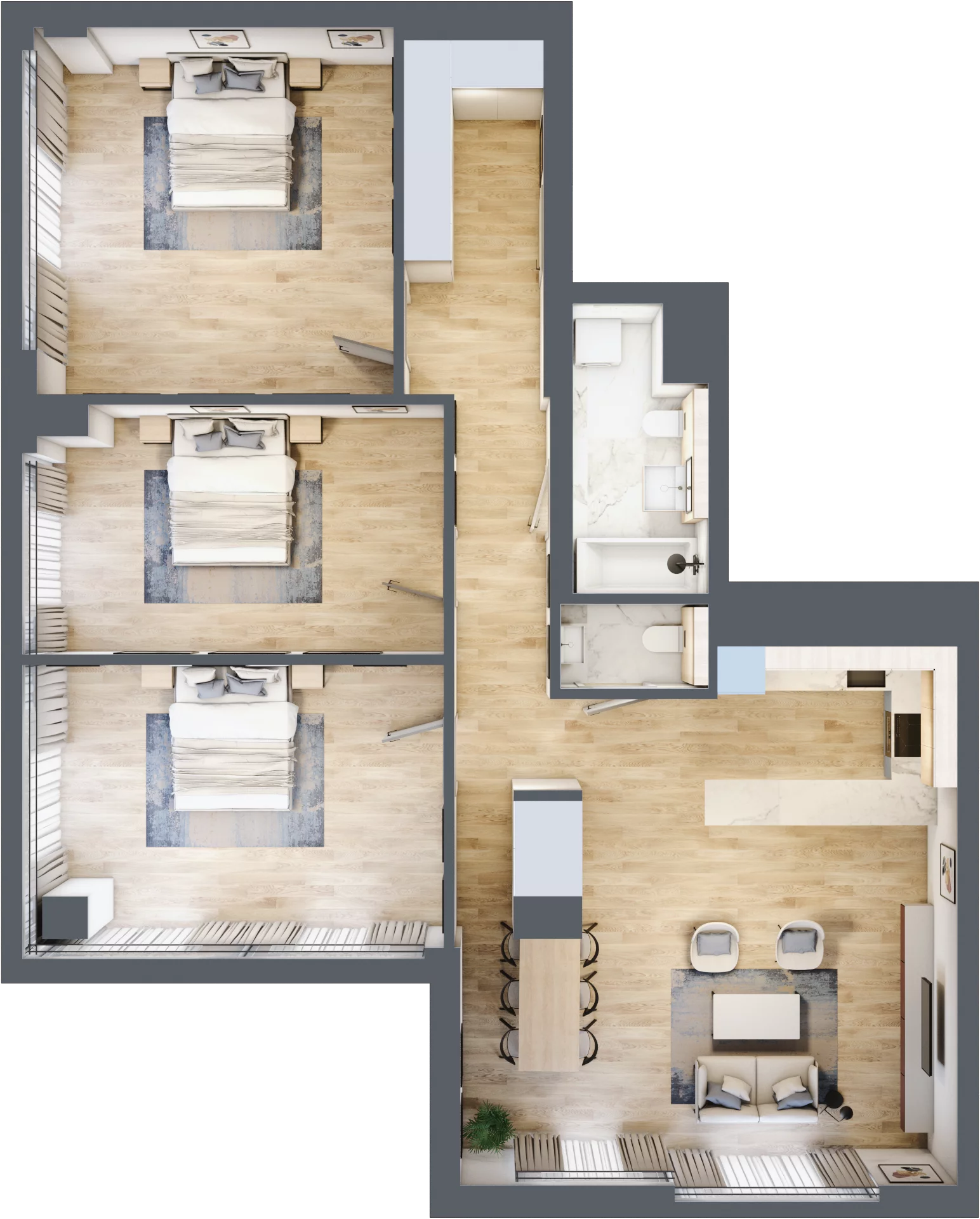 4 pokoje, apartament 120,49 m², piętro 31, oferta nr W176, Olszynki Park, Rzeszów, Śródmieście, ul. Szopena