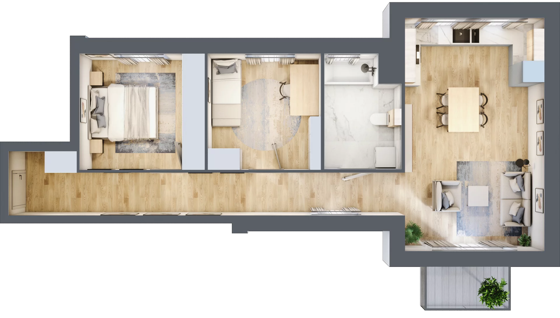 3 pokoje, mieszkanie 68,39 m², piętro 1, oferta nr 1_11, Rezydencja Góra Kalwaria Budynek C, Góra Kalwaria, Moczydłów, ul. Długa