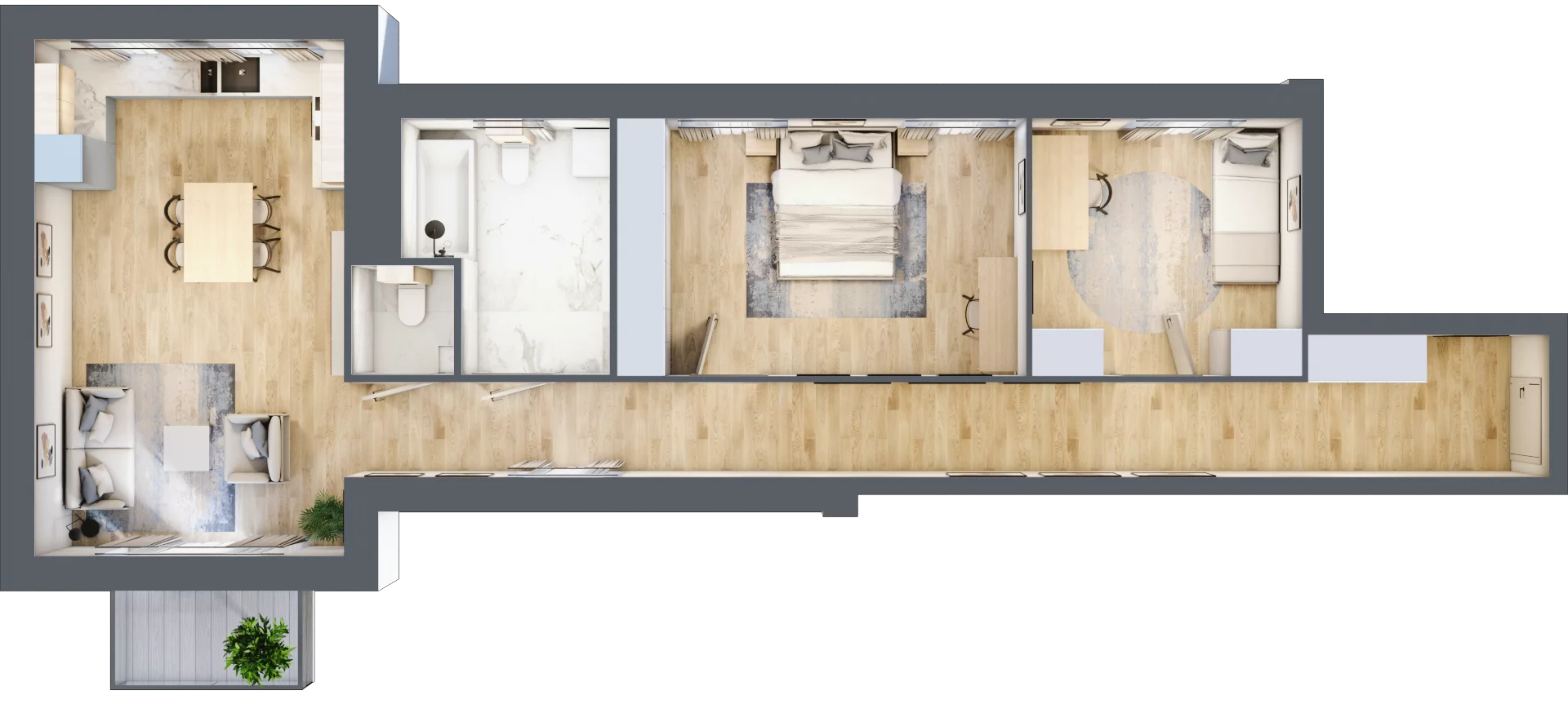 3 pokoje, mieszkanie 82,84 m², piętro 3, oferta nr 3_40, Rezydencja Góra Kalwaria Budynek C, Góra Kalwaria, Moczydłów, ul. Długa