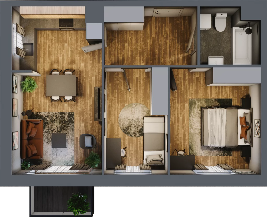 3 pokoje, mieszkanie 57,10 m², piętro 4, oferta nr 4/44, Rezydencja Góra Kalwaria Budynek D, Góra Kalwaria, Moczydłów, ul. Długa