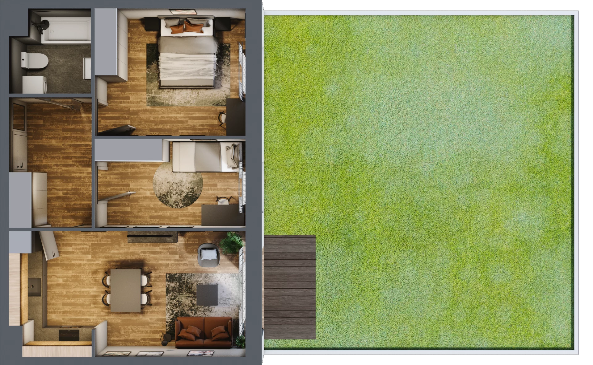 3 pokoje, mieszkanie 57,20 m², parter, oferta nr 0/3, Rezydencja Góra Kalwaria Budynek D, Góra Kalwaria, Moczydłów, ul. Długa