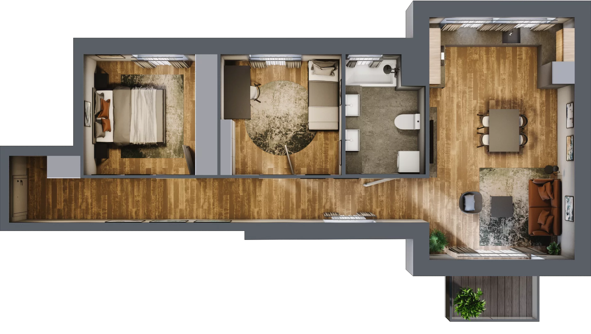3 pokoje, mieszkanie 69,17 m², piętro 1, oferta nr 1/11, Rezydencja Góra Kalwaria Budynek D, Góra Kalwaria, Moczydłów, ul. Długa
