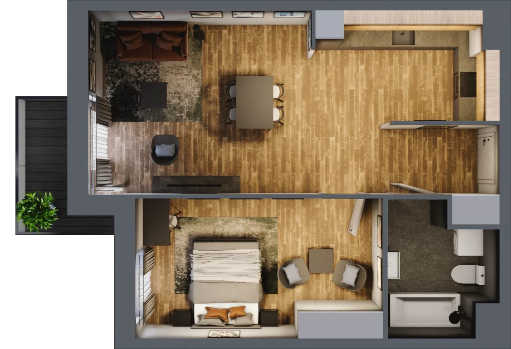 2 pokoje, mieszkanie 56,03 m², piętro 4, oferta nr 4/48, Rezydencja Góra Kalwaria Budynek D, Góra Kalwaria, Moczydłów, ul. Długa