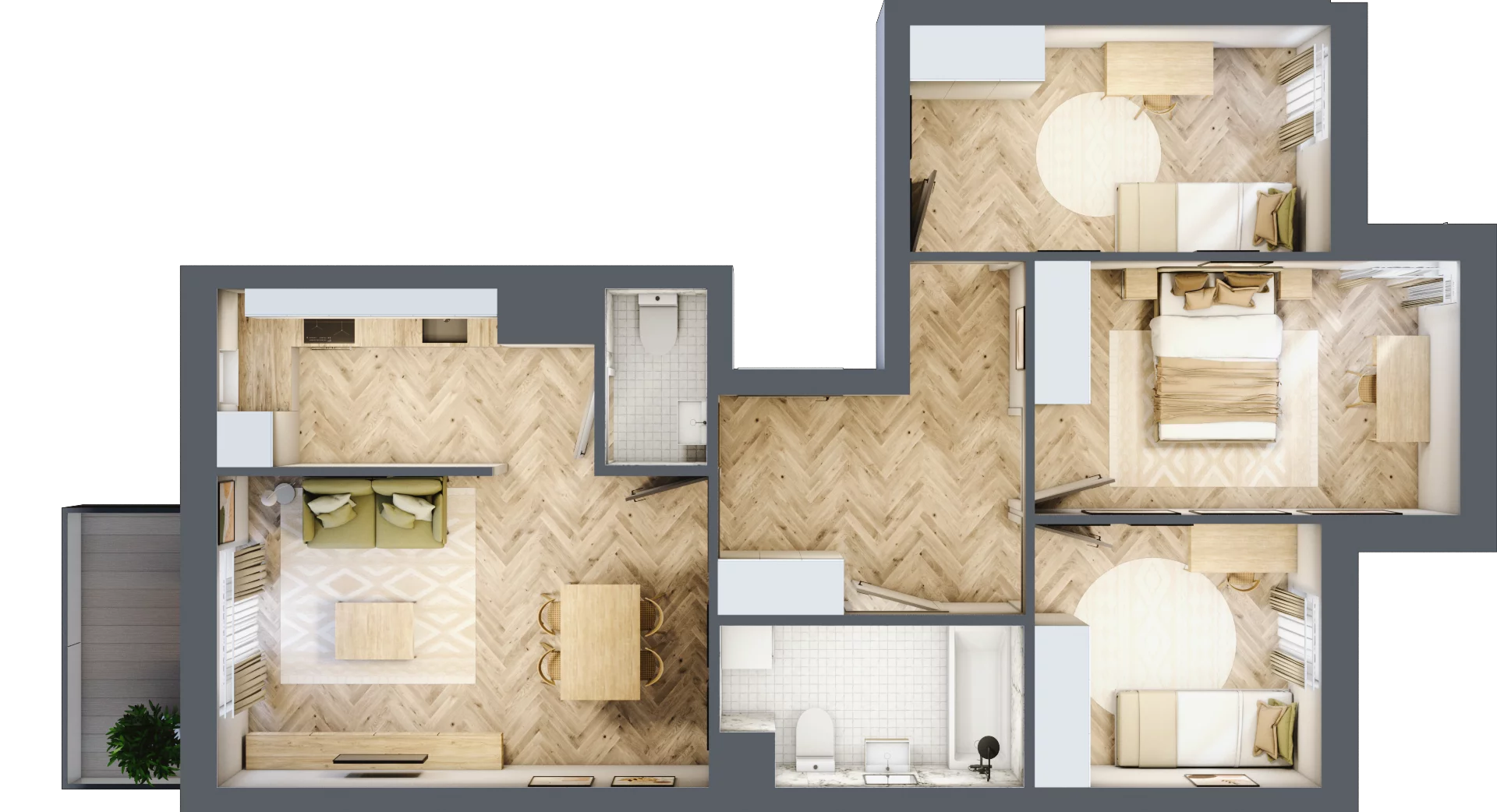 4 pokoje, mieszkanie 73,65 m², parter, oferta nr M148, Nałęczowska - etap II, Lublin, Szerokie, ul. Nałęczowska 67