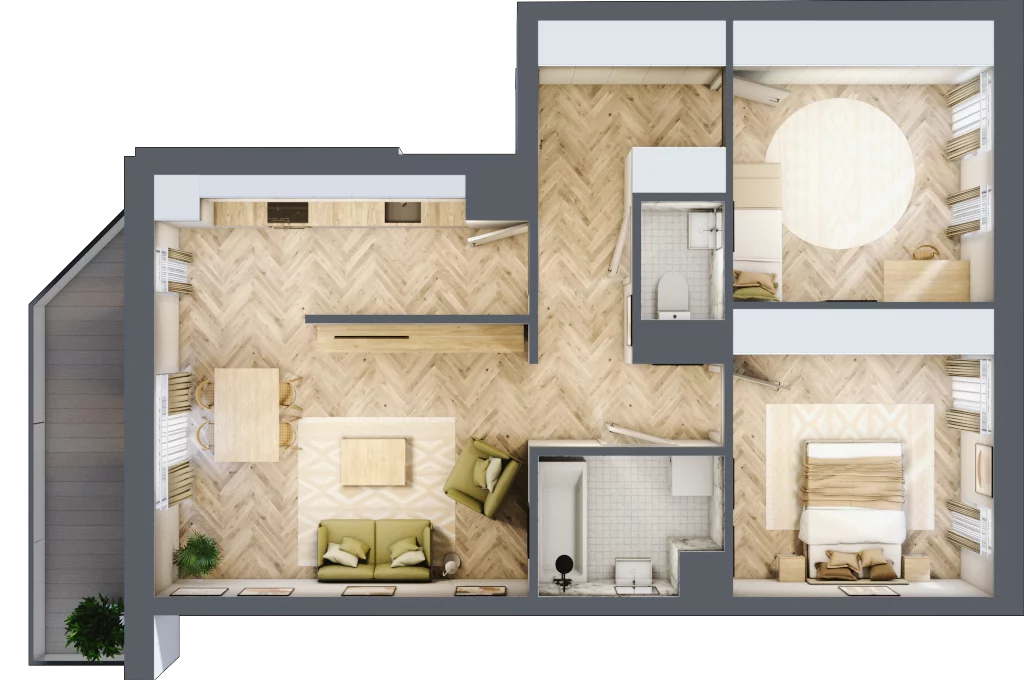 3 pokoje, mieszkanie 69,12 m², piętro 6, oferta nr M144, Nałęczowska - etap II, Lublin, Szerokie, ul. Nałęczowska 67