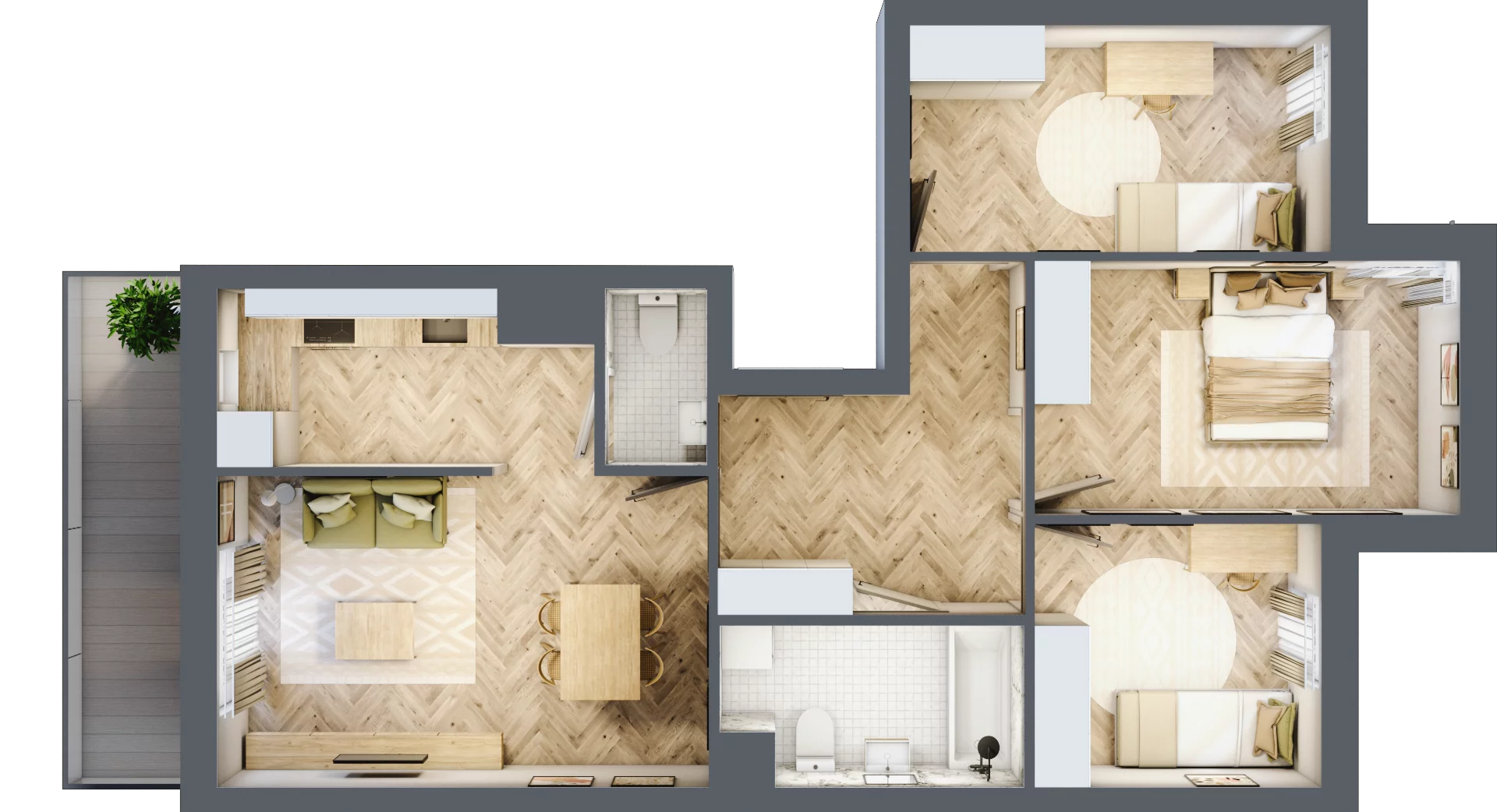 4 pokoje, mieszkanie 73,89 m², piętro 1, oferta nr M150, Nałęczowska - etap II, Lublin, Szerokie, ul. Nałęczowska 67