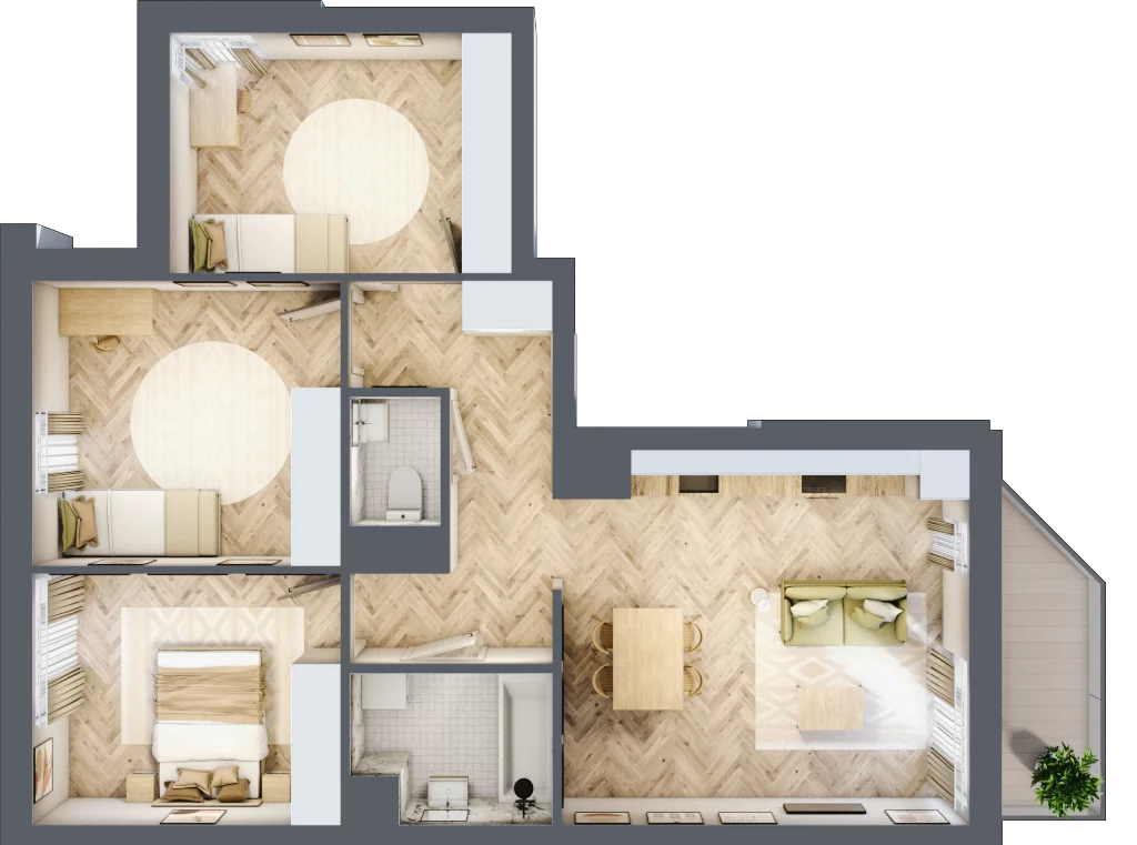 4 pokoje, mieszkanie 72,64 m², piętro 3, oferta nr M139, Nałęczowska - etap II, Lublin, Szerokie, ul. Nałęczowska 67