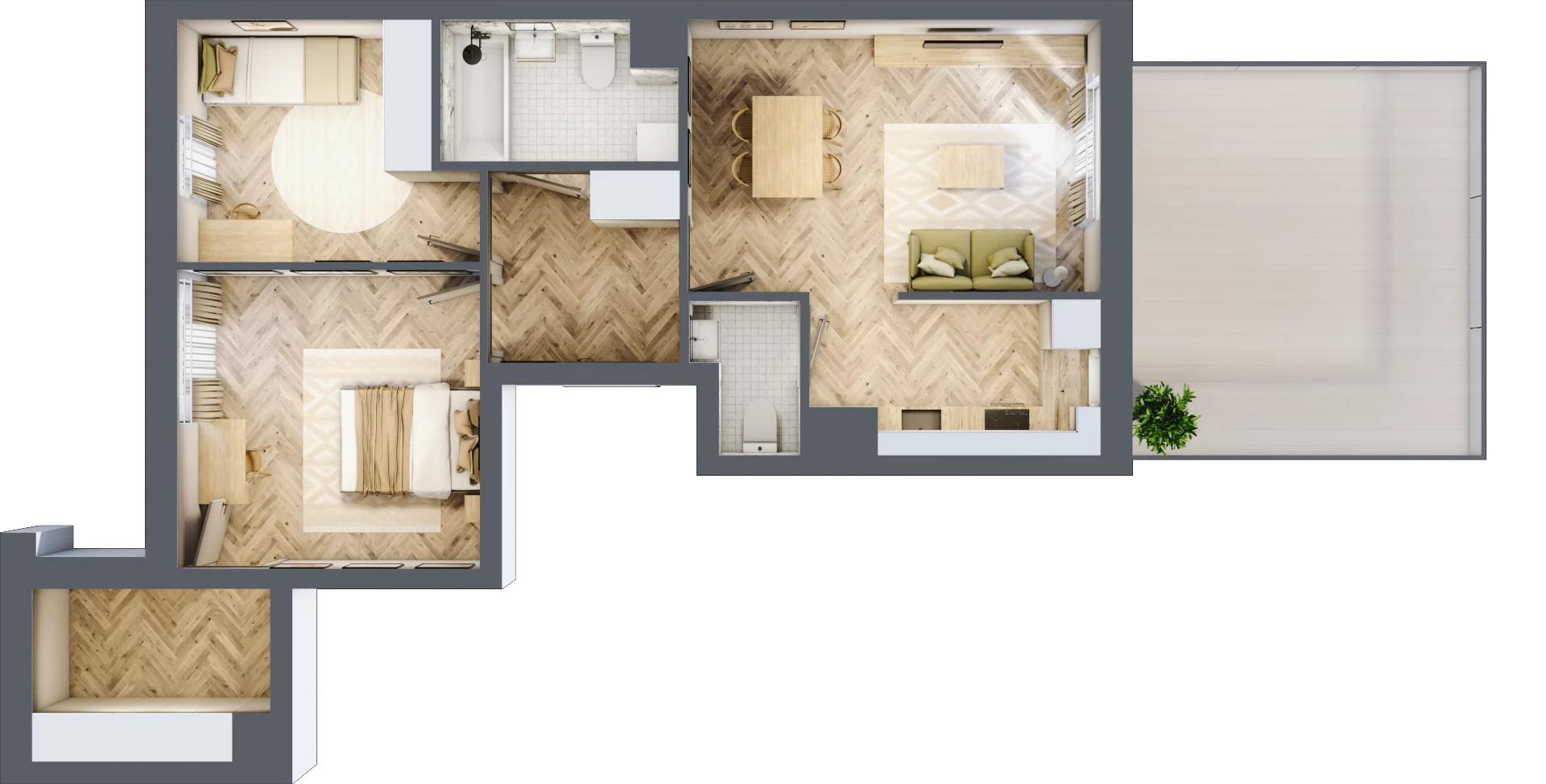 3 pokoje, mieszkanie 65,16 m², piętro 1, oferta nr M113, Nałęczowska - etap II, Lublin, Szerokie, ul. Nałęczowska 67
