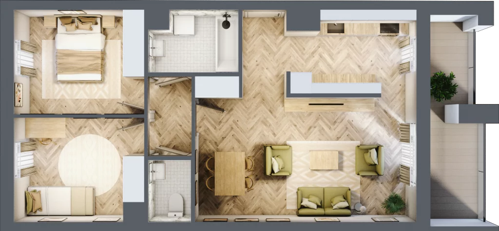 3 pokoje, mieszkanie 64,03 m², piętro 5, oferta nr M127, Nałęczowska - etap II, Lublin, Szerokie, ul. Nałęczowska 67