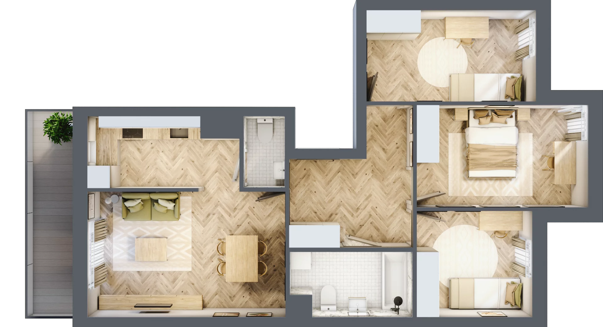 4 pokoje, mieszkanie 73,65 m², piętro 7, oferta nr M168, Nałęczowska - etap II, Lublin, Szerokie, ul. Nałęczowska 67