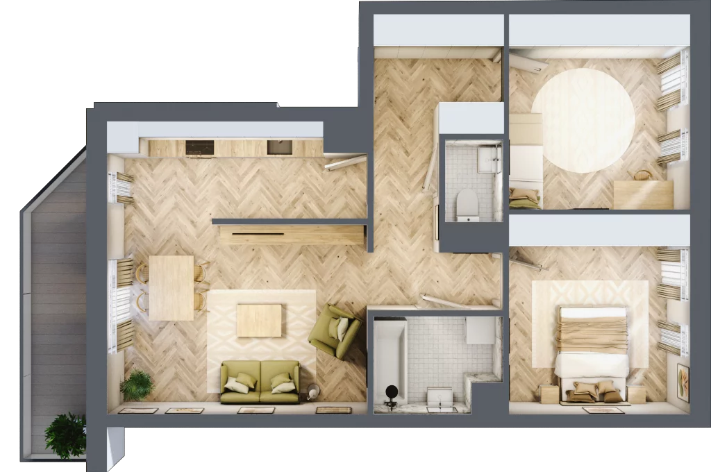 3 pokoje, mieszkanie 69,12 m², piętro 7, oferta nr M146, Nałęczowska - etap II, Lublin, Szerokie, ul. Nałęczowska 67
