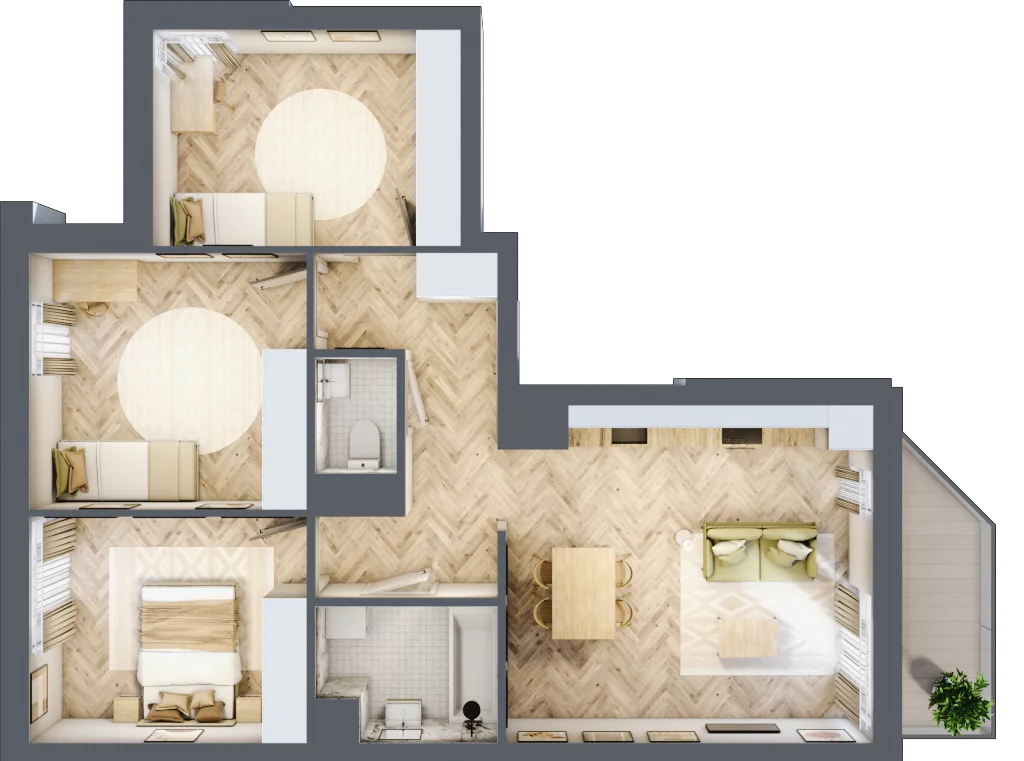 4 pokoje, mieszkanie 72,64 m², piętro 4, oferta nr M141, Nałęczowska - etap II, Lublin, Szerokie, ul. Nałęczowska 67