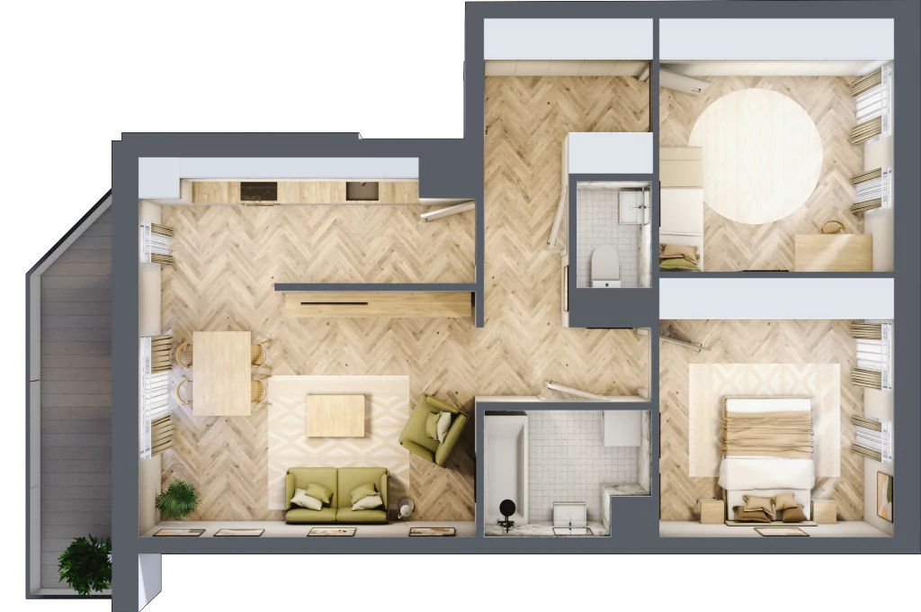 3 pokoje, mieszkanie 69,12 m², piętro 2, oferta nr M136, Nałęczowska - etap II, Lublin, Szerokie, ul. Nałęczowska 67
