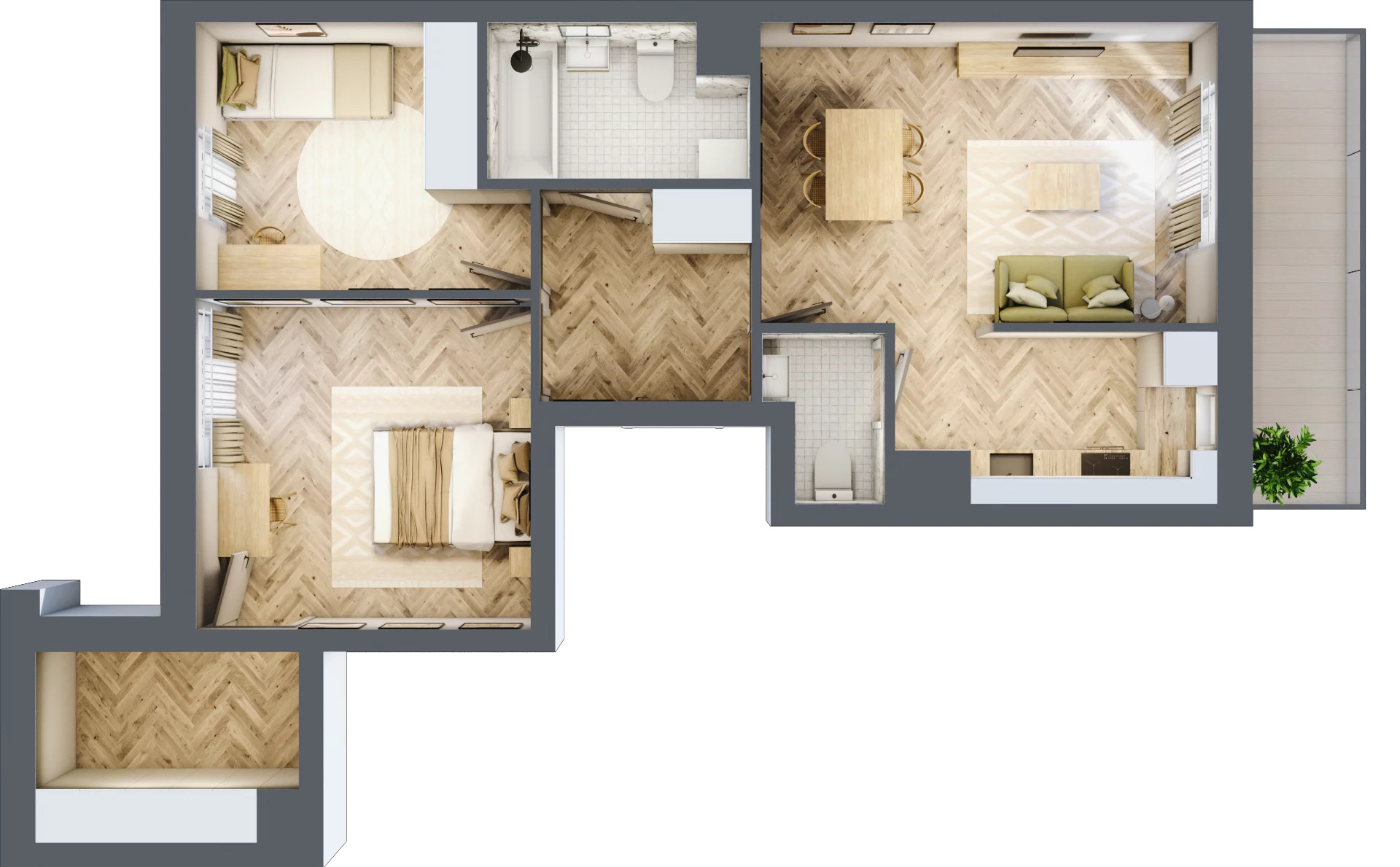 3 pokoje, mieszkanie 65,16 m², piętro 3, oferta nr M119, Nałęczowska - etap II, Lublin, Szerokie, ul. Nałęczowska 67