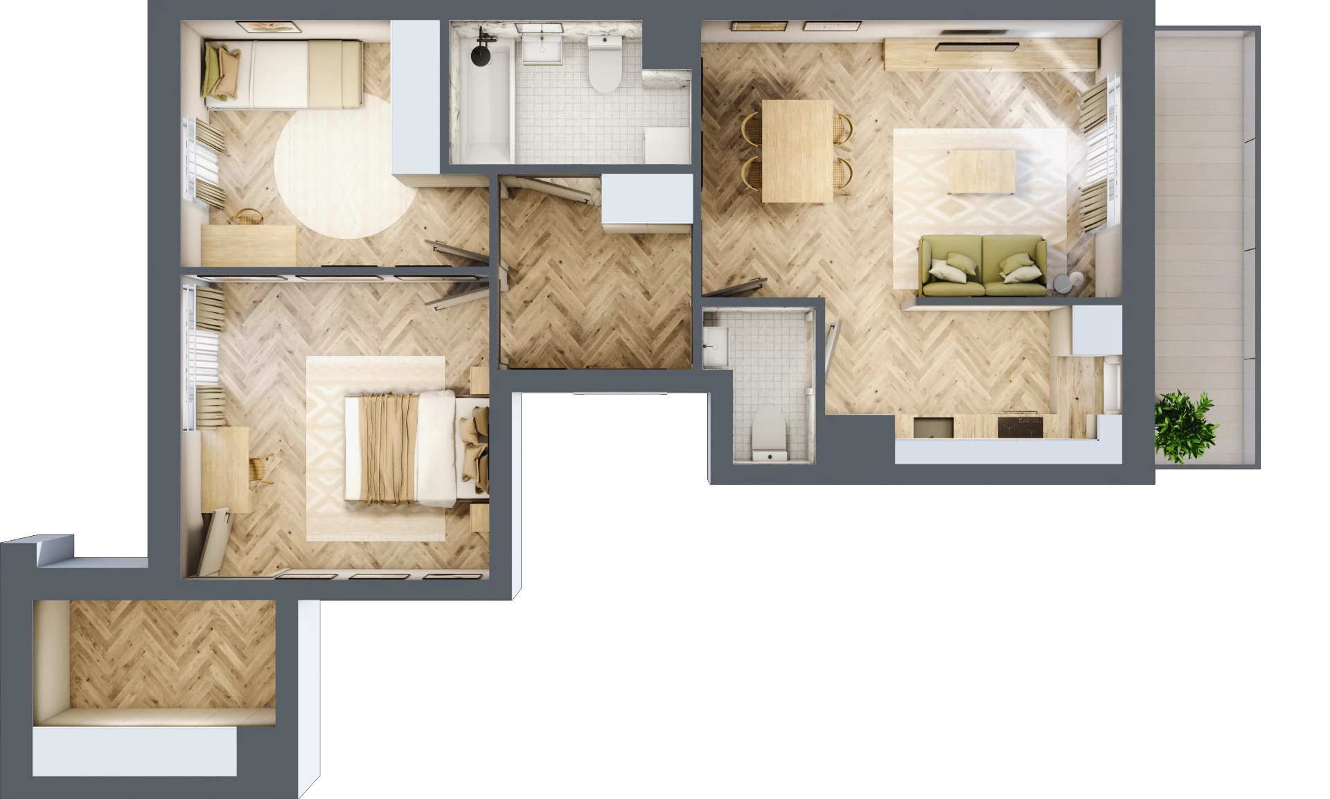 3 pokoje, mieszkanie 65,16 m², piętro 7, oferta nr M131, Nałęczowska - etap II, Lublin, Szerokie, ul. Nałęczowska 67