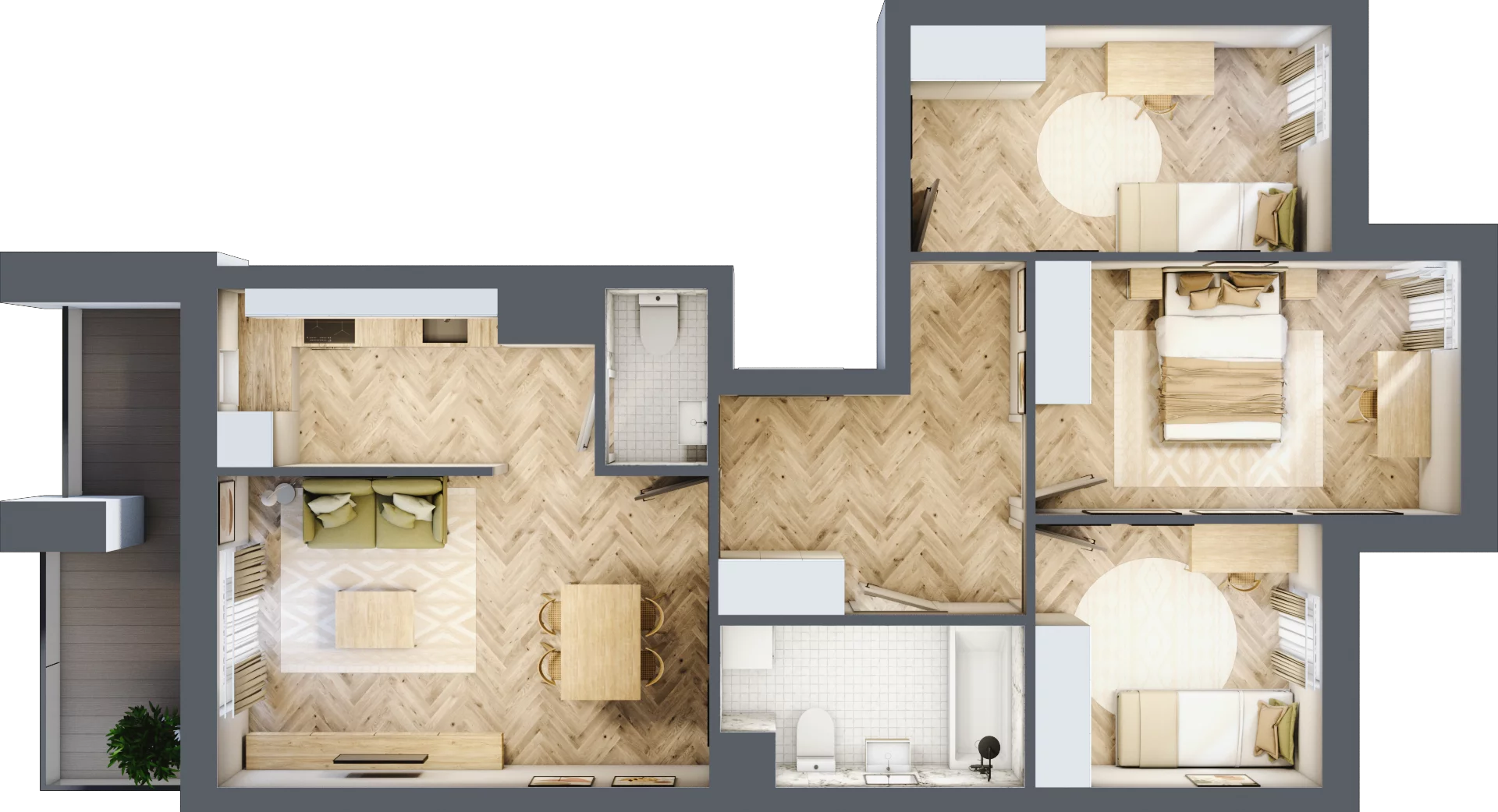 4 pokoje, mieszkanie 73,65 m², piętro 3, oferta nr M156, Nałęczowska - etap II, Lublin, Szerokie, ul. Nałęczowska 67