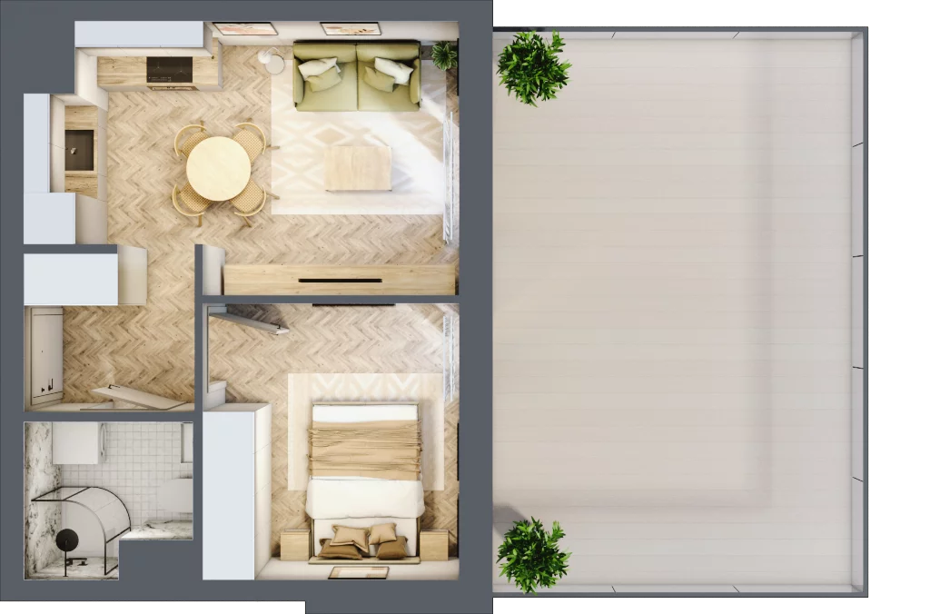 2 pokoje, mieszkanie 30,61 m², piętro 1, oferta nr M114, Nałęczowska - etap II, Lublin, Szerokie, ul. Nałęczowska 67