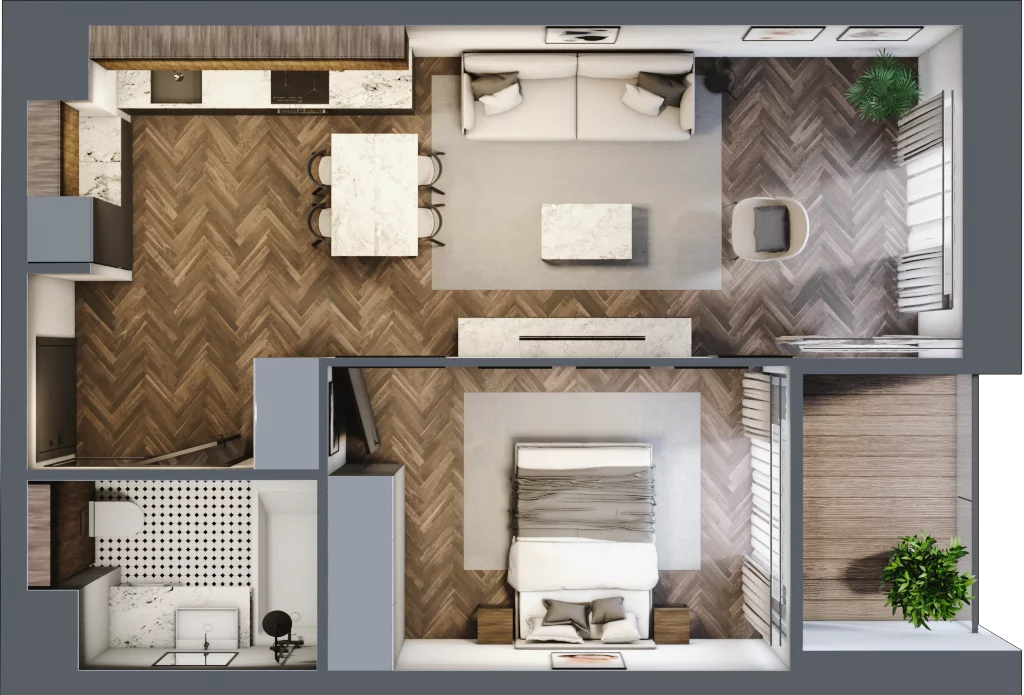 2 pokoje, apartament 44,30 m², piętro 2, oferta nr 18, Kopalniana 1, Katowice, Bogucice, ul. Kopalniana 1