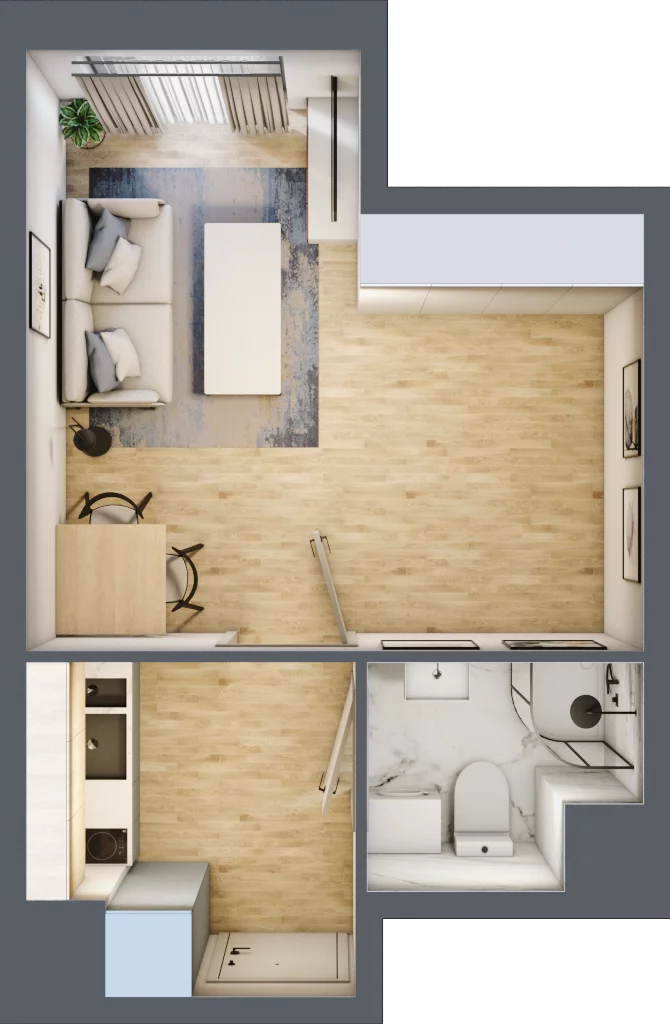 1 pokój, mieszkanie 23,85 m², piętro 3, oferta nr 25, Osiedle Lotnictwa Polskiego 12, Poznań, Ogrody, Ogrody, ul. Lotnictwa Polskiego 12