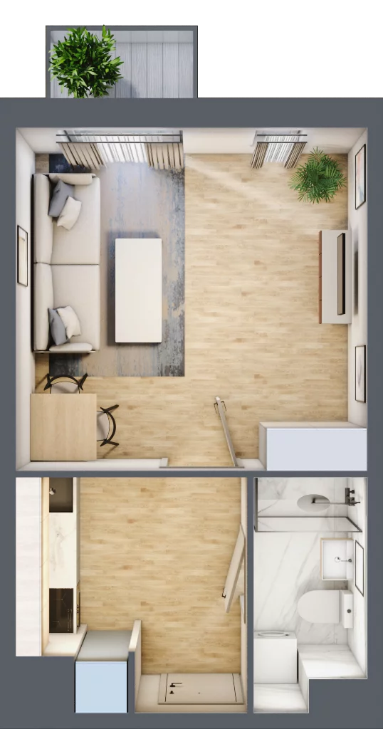 1 pokój, mieszkanie 27,37 m², piętro 7, oferta nr 64, Osiedle Lotnictwa Polskiego 12, Poznań, Ogrody, Ogrody, ul. Lotnictwa Polskiego 12