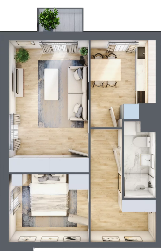 2 pokoje, mieszkanie 43,27 m², piętro 3, oferta nr 28, Osiedle Lotnictwa Polskiego 12, Poznań, Ogrody, Ogrody, ul. Lotnictwa Polskiego 12