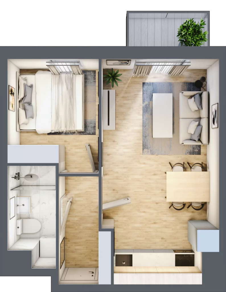 2 pokoje, mieszkanie 33,44 m², piętro 8, oferta nr 79, Osiedle Lotnictwa Polskiego 12, Poznań, Ogrody, Ogrody, ul. Lotnictwa Polskiego 12