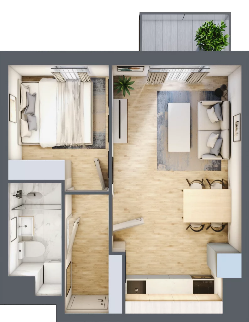 2 pokoje, mieszkanie 33,50 m², piętro 5, oferta nr 49, Osiedle Lotnictwa Polskiego 12, Poznań, Ogrody, Ogrody, ul. Lotnictwa Polskiego 12