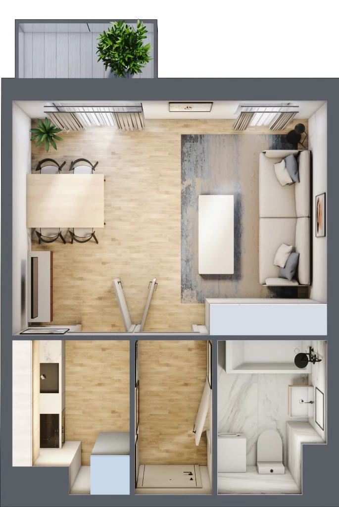 1 pokój, mieszkanie 28,57 m², piętro 4, oferta nr 40, Osiedle Lotnictwa Polskiego 12, Poznań, Ogrody, Ogrody, ul. Lotnictwa Polskiego 12