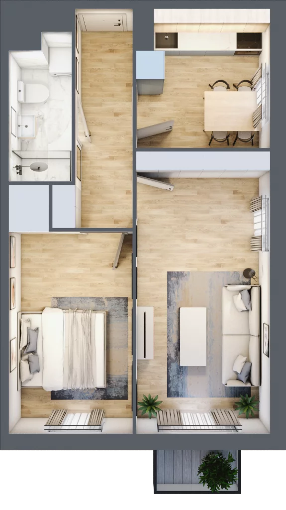 2 pokoje, mieszkanie 47,62 m², piętro 6, oferta nr 52, Osiedle Lotnictwa Polskiego 12, Poznań, Ogrody, Ogrody, ul. Lotnictwa Polskiego 12