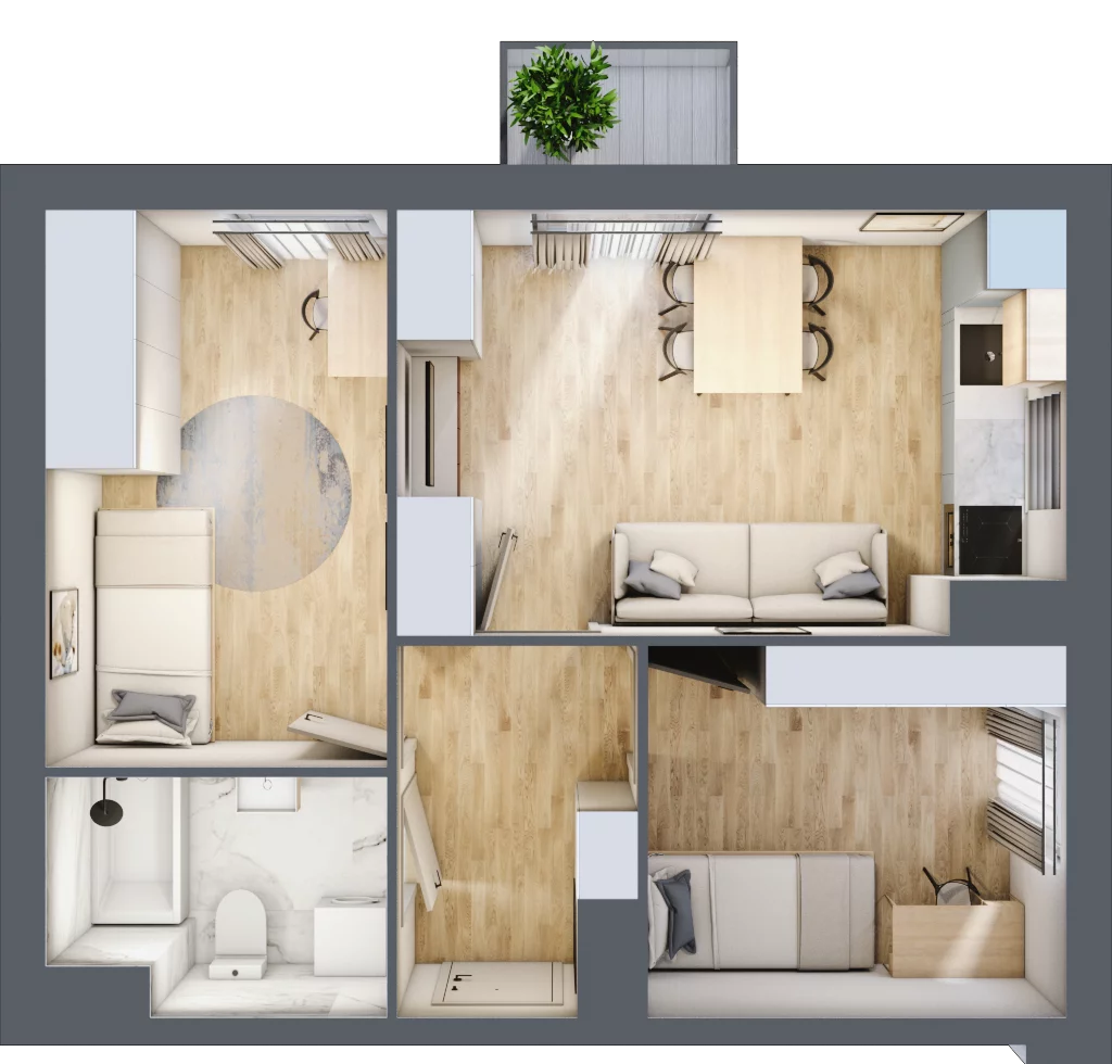 3 pokoje, mieszkanie 45,53 m², piętro 4, oferta nr 41, Osiedle Lotnictwa Polskiego 12, Poznań, Ogrody, Ogrody, ul. Lotnictwa Polskiego 12