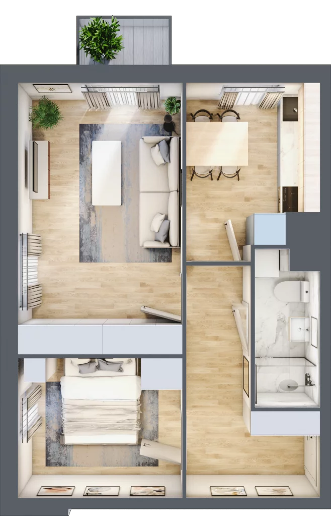 2 pokoje, mieszkanie 43,24 m², piętro 4, oferta nr 38, Osiedle Lotnictwa Polskiego 12, Poznań, Ogrody, Ogrody, ul. Lotnictwa Polskiego 12