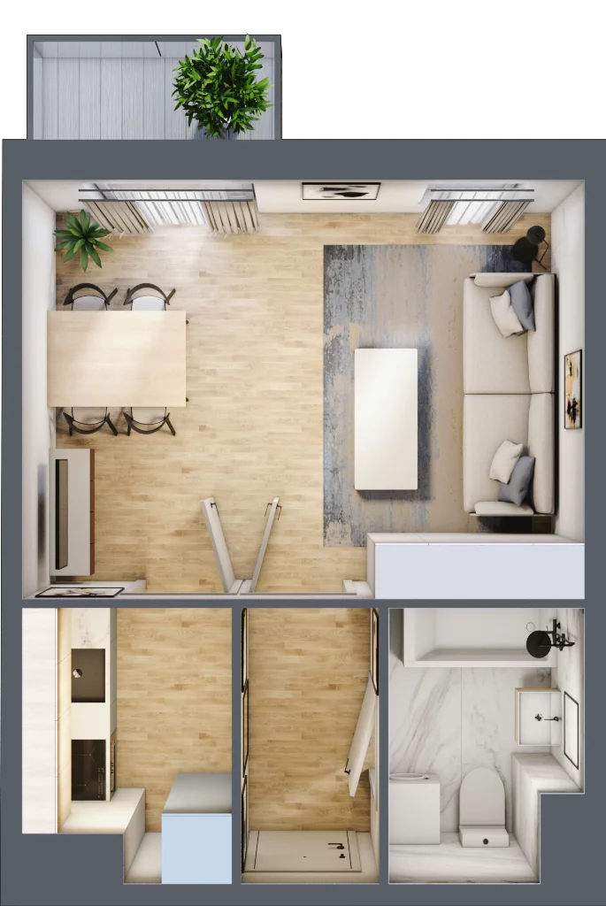 1 pokój, mieszkanie 28,66 m², piętro 5, oferta nr 50, Osiedle Lotnictwa Polskiego 12, Poznań, Ogrody, Ogrody, ul. Lotnictwa Polskiego 12