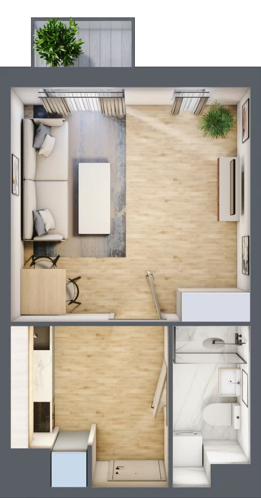 1 pokój, mieszkanie 27,42 m², piętro 8, oferta nr 74, Osiedle Lotnictwa Polskiego 12, Poznań, Ogrody, Ogrody, ul. Lotnictwa Polskiego 12