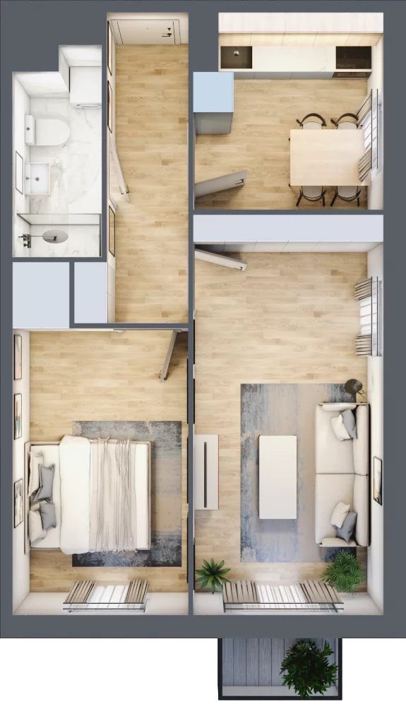 2 pokoje, mieszkanie 47,49 m², piętro 4, oferta nr 32, Osiedle Lotnictwa Polskiego 12, Poznań, Ogrody, Ogrody, ul. Lotnictwa Polskiego 12