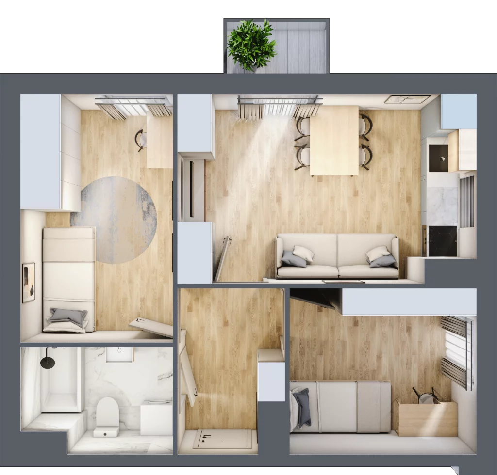 3 pokoje, mieszkanie 45,73 m², piętro 1, oferta nr 11, Osiedle Lotnictwa Polskiego 12, Poznań, Ogrody, Ogrody, ul. Lotnictwa Polskiego 12