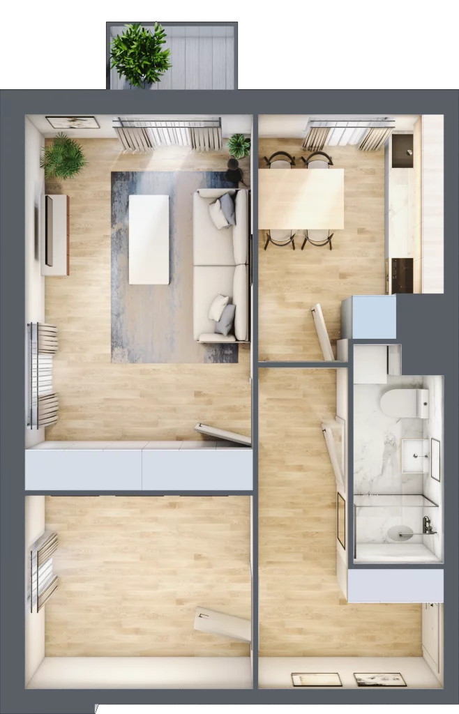 2 pokoje, mieszkanie 42,63 m², piętro 7, oferta nr 68, Osiedle Lotnictwa Polskiego 12, Poznań, Ogrody, Ogrody, ul. Lotnictwa Polskiego 12