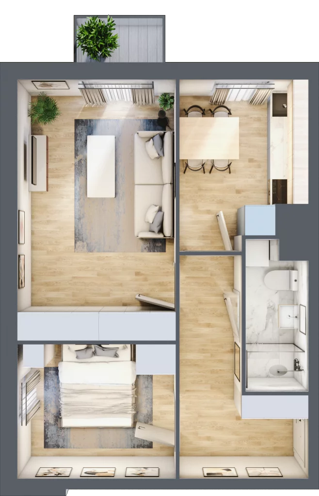 2 pokoje, mieszkanie 43,19 m², piętro 1, oferta nr 8, Osiedle Lotnictwa Polskiego 12, Poznań, Ogrody, Ogrody, ul. Lotnictwa Polskiego 12
