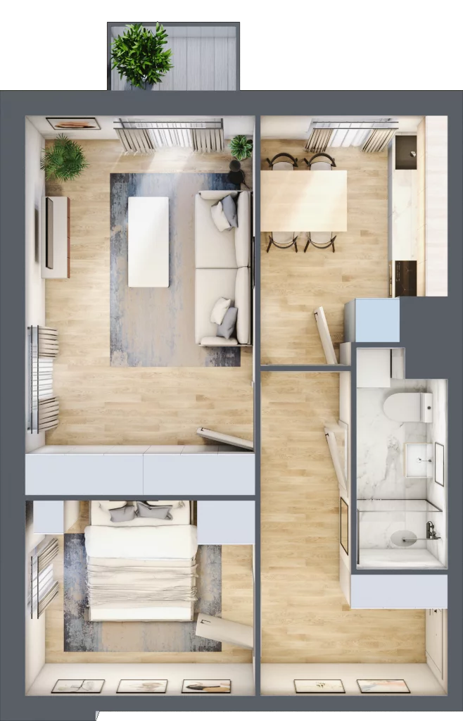 2 pokoje, mieszkanie 43,09 m², piętro 2, oferta nr 18, Osiedle Lotnictwa Polskiego 12, Poznań, Ogrody, Ogrody, ul. Lotnictwa Polskiego 12