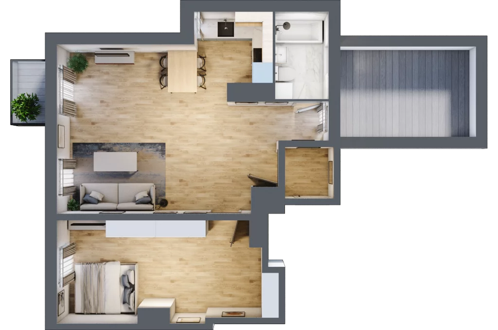 2 pokoje, mieszkanie 54,27 m², piętro 7, oferta nr 101, Osiedle Lotnictwa Polskiego 12, Poznań, Ogrody, Ogrody, ul. Lotnictwa Polskiego 12