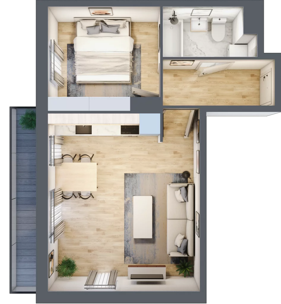 2 pokoje, mieszkanie 39,30 m², piętro 1, oferta nr 83, Osiedle Lotnictwa Polskiego 12, Poznań, Ogrody, Ogrody, ul. Lotnictwa Polskiego 12